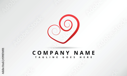 Heart Logo. Love, Dating And Charity Design Vector Template. Infinite Love Looped Logotype Concept Icon.