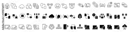 Data exchange icon vector set. data transfer illustration sign collection. data conversion symbol or logo. 