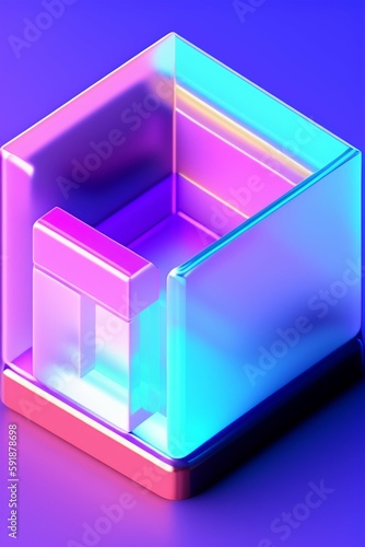 glass cube on blue