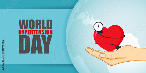 Vector illustration for World Hypertension Day 17 May social media story feed mockup template post