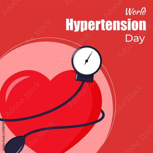 Vector illustration for World Hypertension Day 17 May social media story feed mockup template post