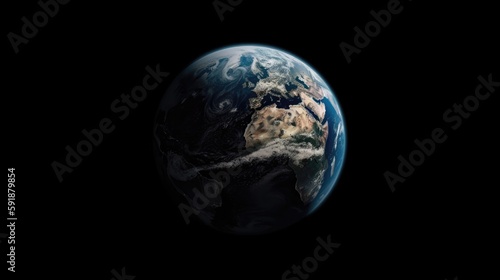 A Minimalist Design Of The Earth From Space. Generative AI © Ян Заболотний