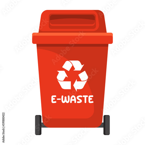 Garbage container for electronic waste, vector illustration