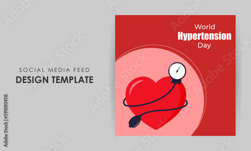 Vector illustration of World Hypertension Day social media story feed mockup template