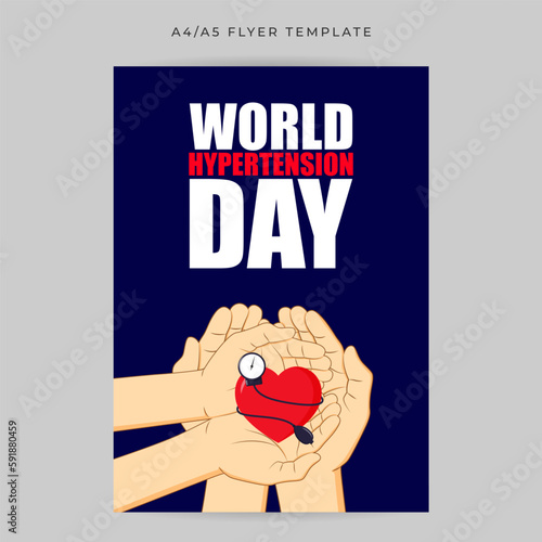 Vector illustration of World Hypertension Day social media story feed mockup template