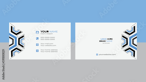Professional simple clean own personal business card design template.