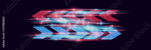 Modern abstract arrows moving at high speed. Technology movement. Colorful dynamic movement. 