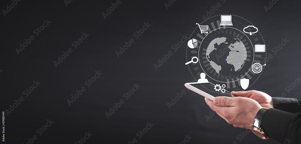 Global internet connection. Digital Technology Global internet connection. Digital Technology
