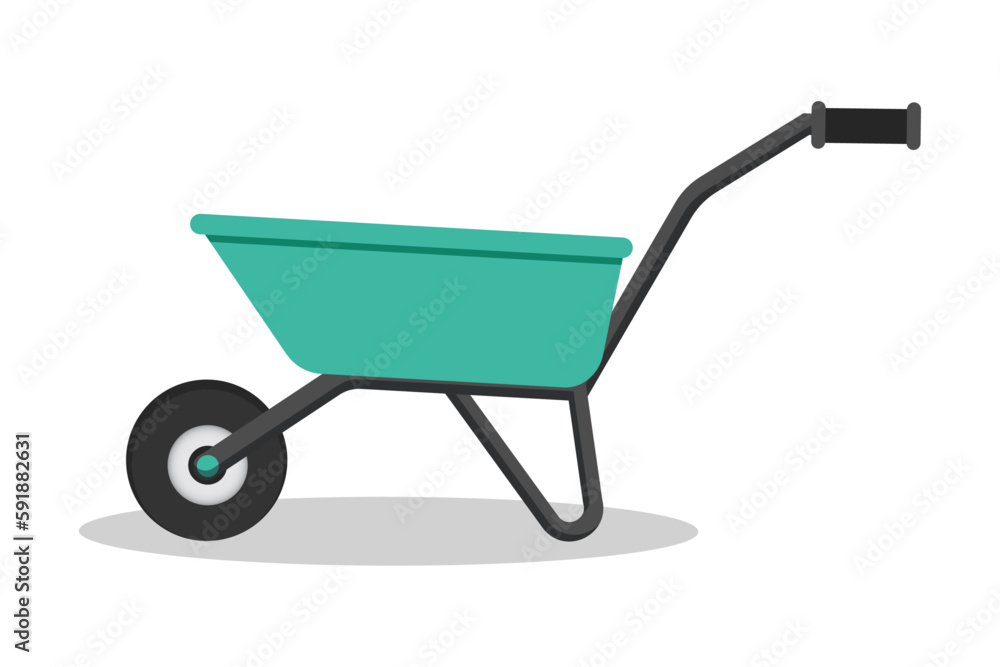 Trolley for vegetable garden, gardening. Vector illustration Trolley for vegetable garden, gardening. Vector illustration