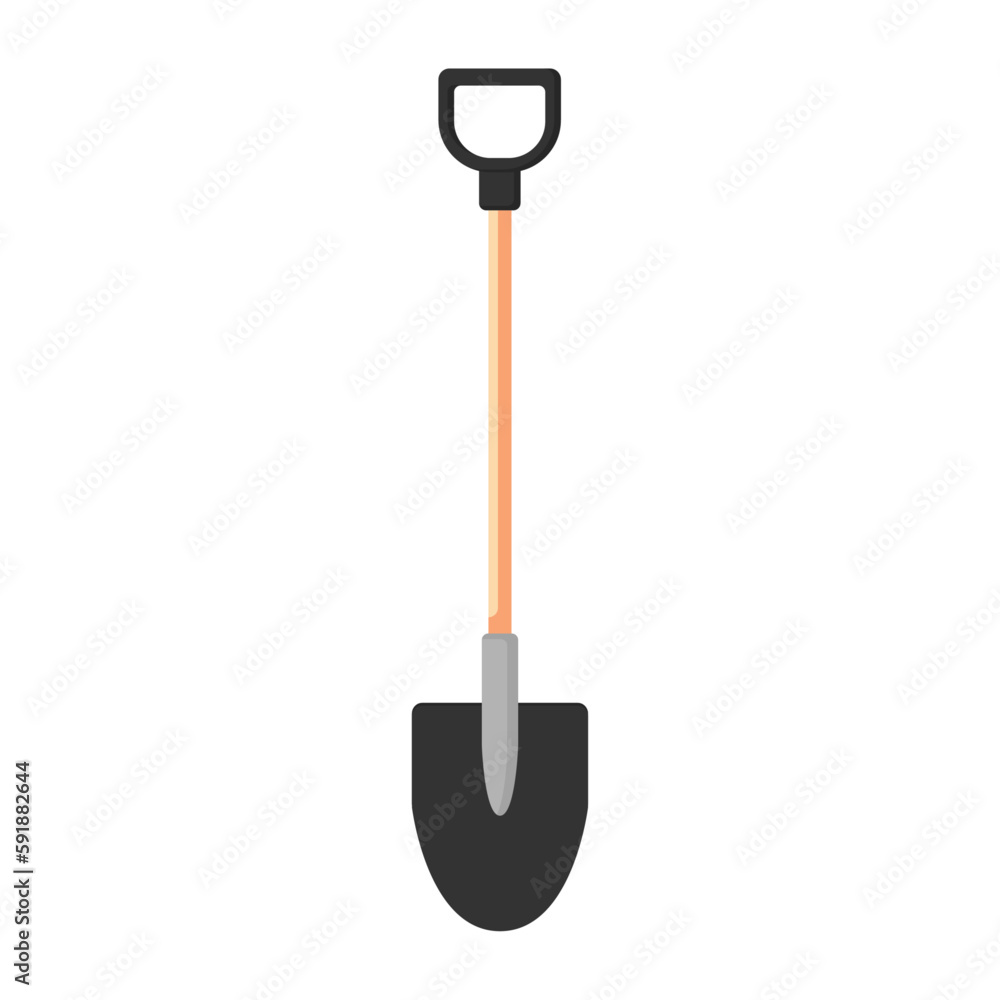 Vector shovel isolated on white background