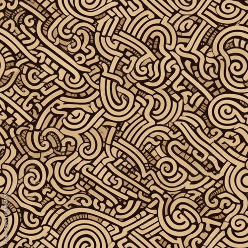 Greek meander art background texture design pattern, greek mythology, Generative AI © Filip