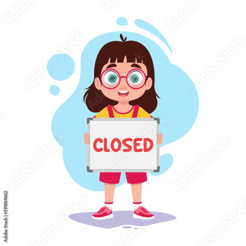 Child holding a sign