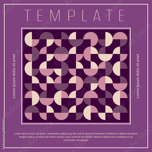 Geometric design. Template for a cover, poster, banner, poster or booklet. Corporate style layout. An idea for interior decoration and creative design.
