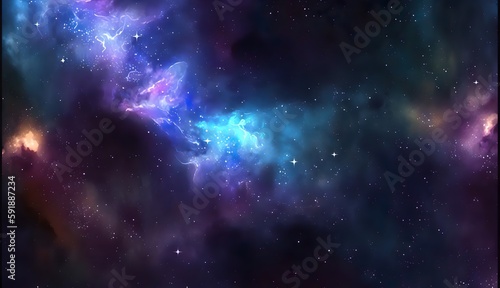 A space filled with lots of stars and clouds created with Generative AI technology