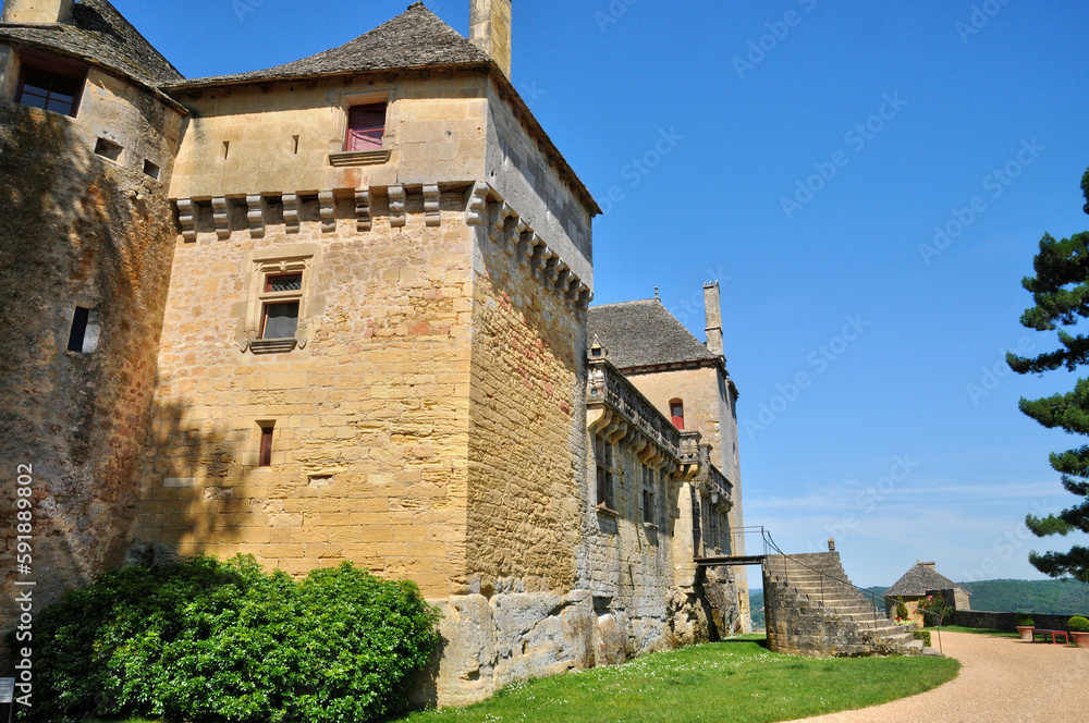 France, picturesque castle of Fenelon in Dordogne