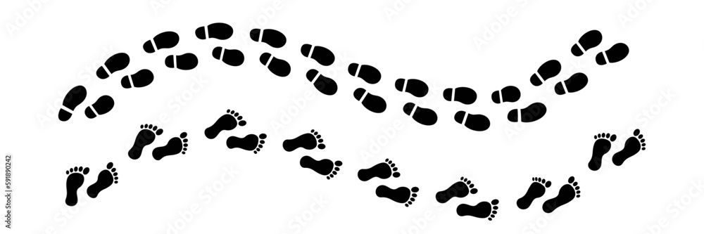 Footprint icon. Footstep symbol. Foot print in black. Human foot step. Man sole imprint. Footprint icon set. Stock vector illustration Footprint icon. Footstep symbol. Foot print in black. Human foot step. Man sole imprint. Footprint icon set. Stock vector illustration