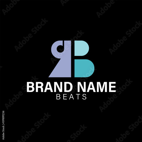 A logo for music beats with R and B on a black background