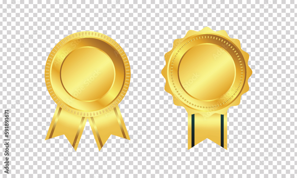 golden seal with ribbons isolated on transparent background. vector design element golden seal with ribbons isolated on transparent background. vector design element