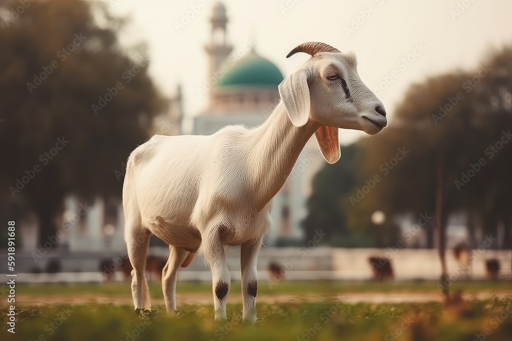 Obraz premium goat eid al adha, with generative ai