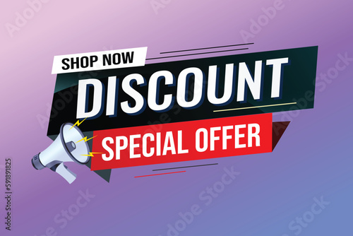 discount special offer word concept vector illustration with lines modern futuristic 3d style for landing page template web mobile app poster banner flyer background gift card coupon label wallpaper