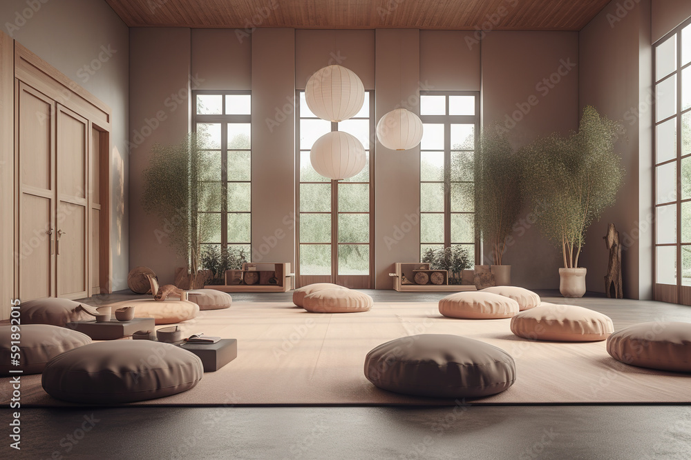 A peaceful image of a meditation room The image could show a quiet