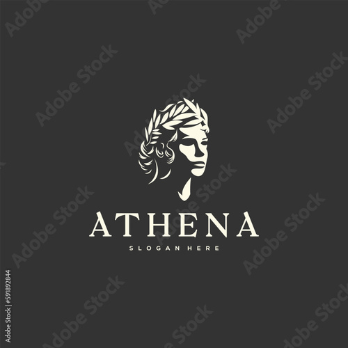 Murais de parede Athena the goddess vector logo illustration design