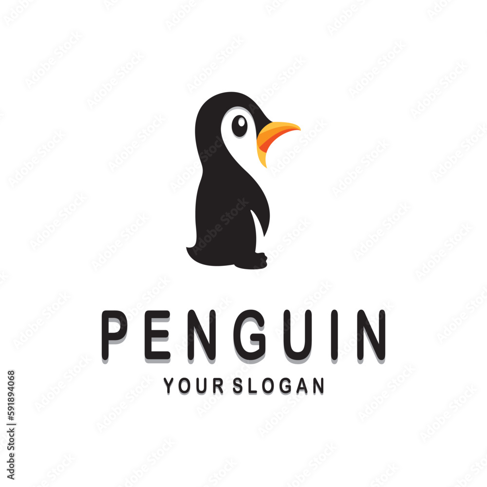 Obraz premium simple penguin logo design template illustration.