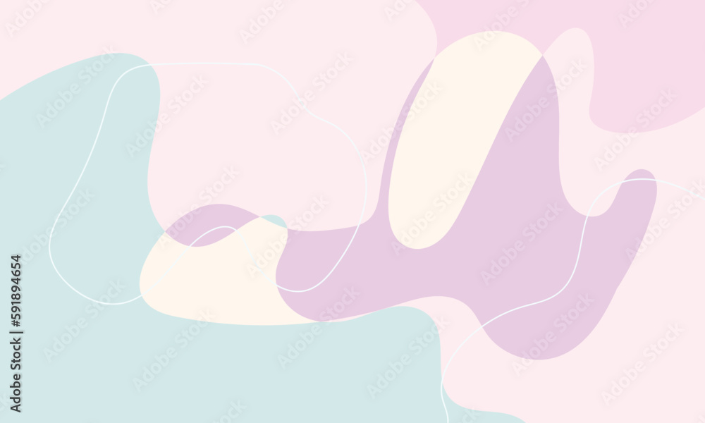Modern and stylish poster templates with organic abstract shapes in pastel colors.