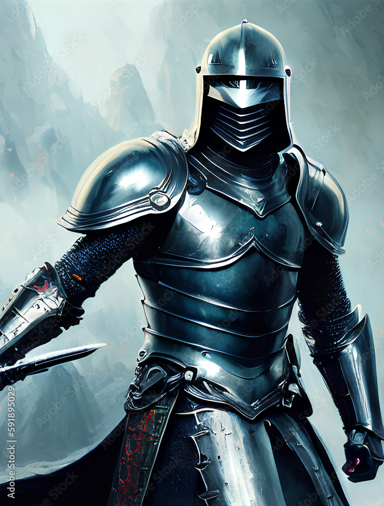 knight with sword- Generated AI knight with sword- Generated AI