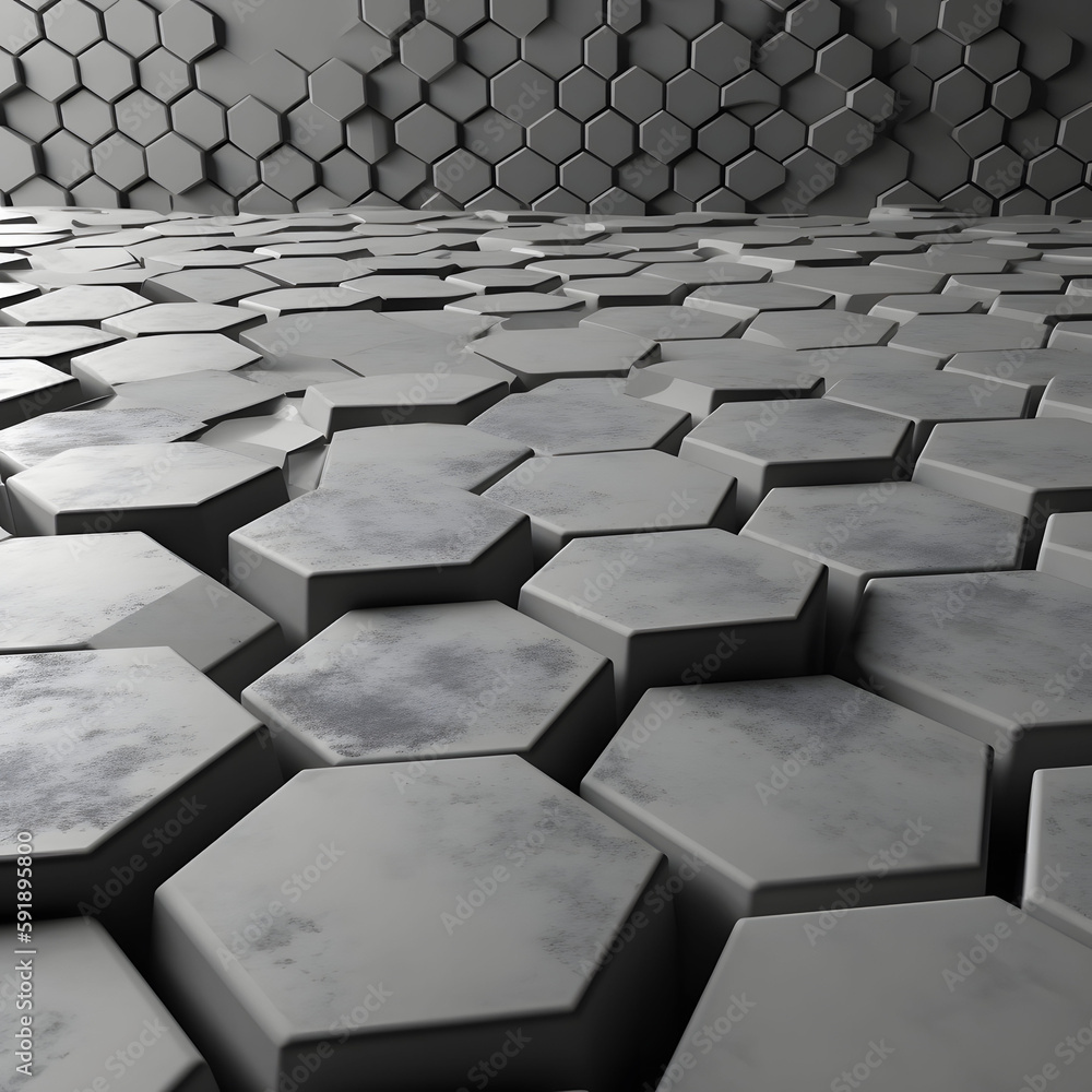 Fototapeta premium abstract 3d background hexagons black white grey wallpaper design