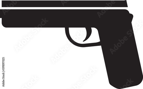illustration of a pistol, gun isolated on white background