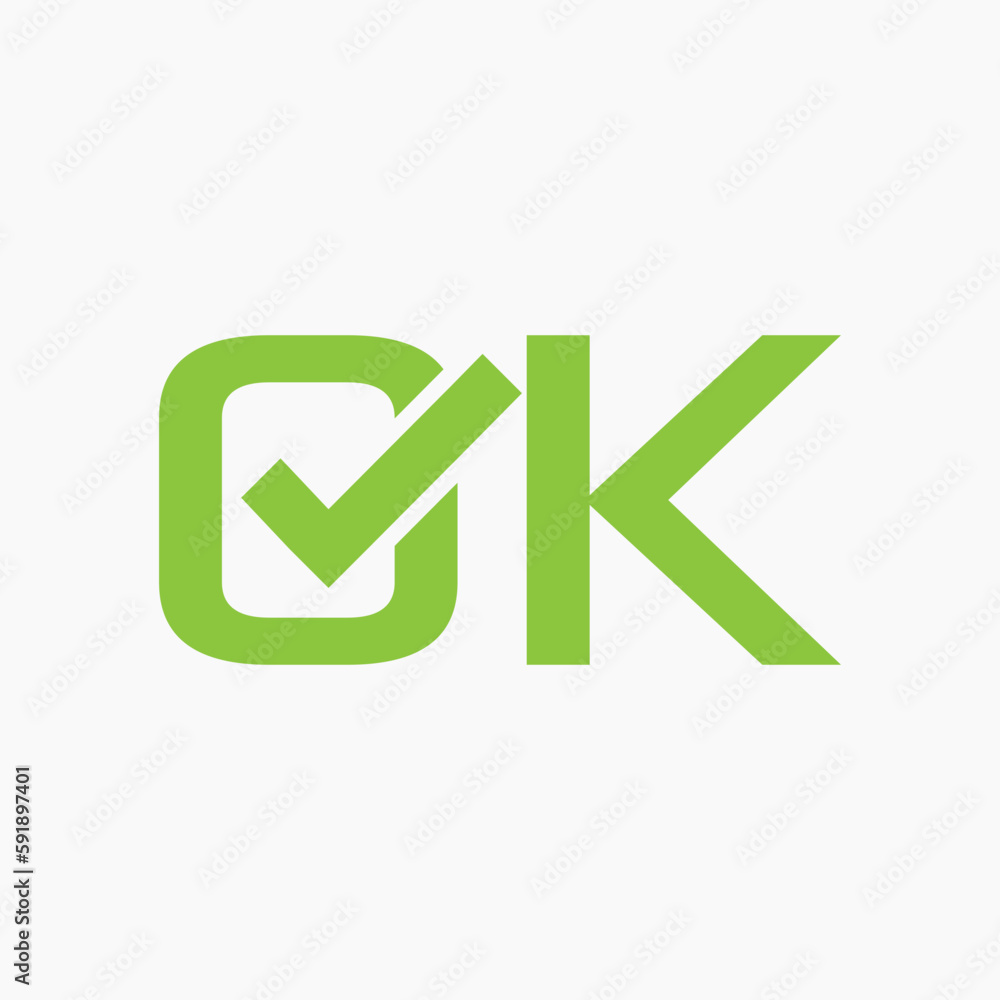 OK Typography Lettering Logo Vector Template OK Typography Lettering Logo Vector Template
