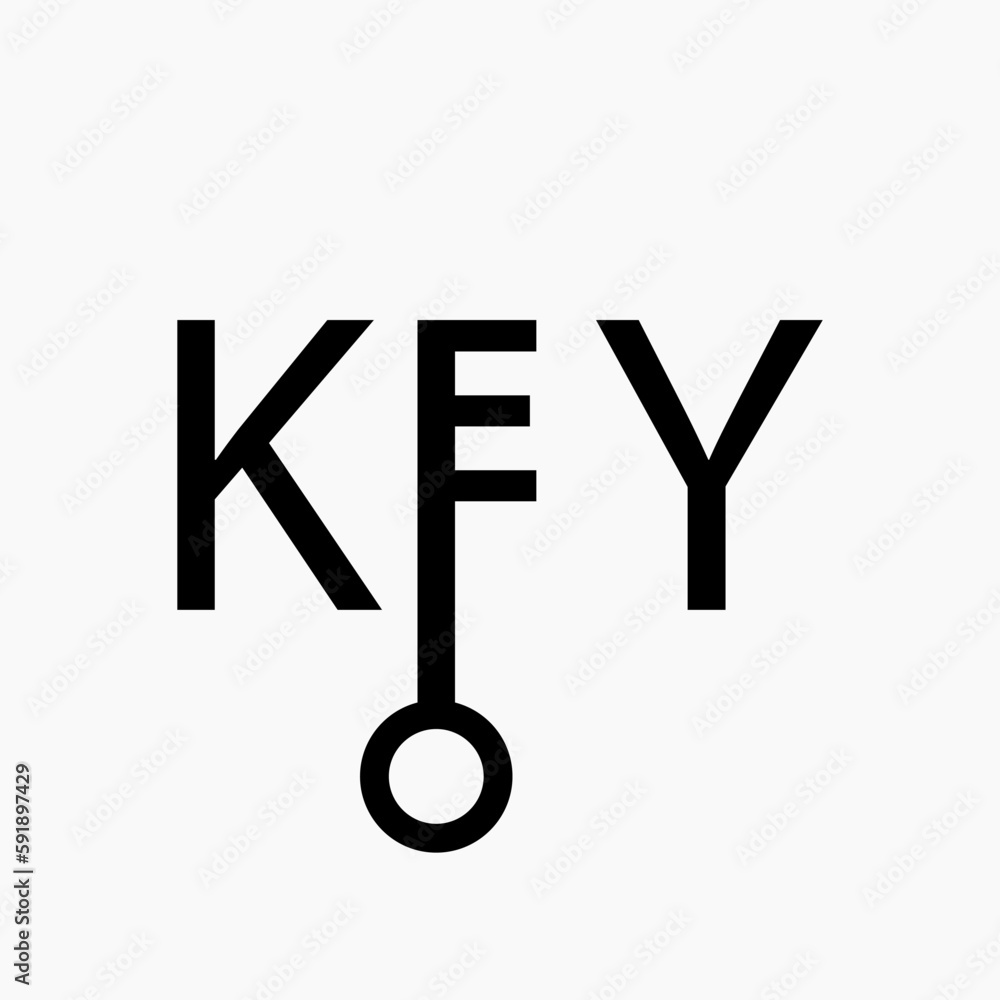 Key Typography Lettering Logo Vector Template Key Typography Lettering Logo Vector Template
