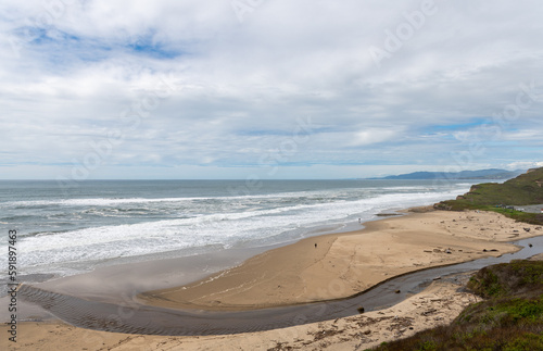 Pomponio State Beach is a state beach of California in the United States. It is located 12 miles south of Half Moon Bay off California State Route 1