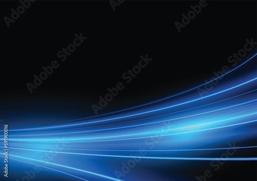 Modern abstract high-speed light motion effect on black background. vector illustration.