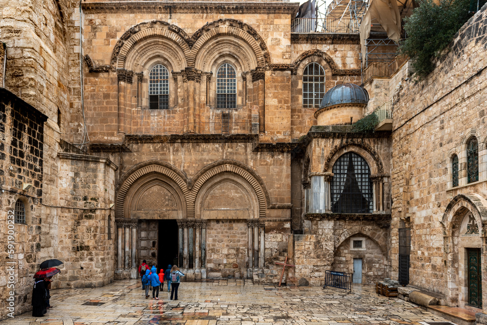 Church of the Holy Sepulchre, Outside. Church of the Resurrection is a church in the Christian Quarter of the Old City of Jerusalem. Church of the Holy Sepulchre, Outside. Church of the Resurrection is a church in the Christian Quarter of the Old City of Jerusalem.
