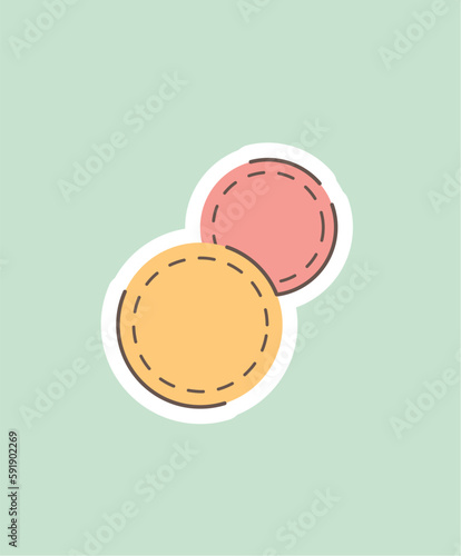 Concept Morning routine cotton pads. This illustration depicts a morning routine featuring cotton pads in a flat, vector design on a soft light green background. Vector illustration.