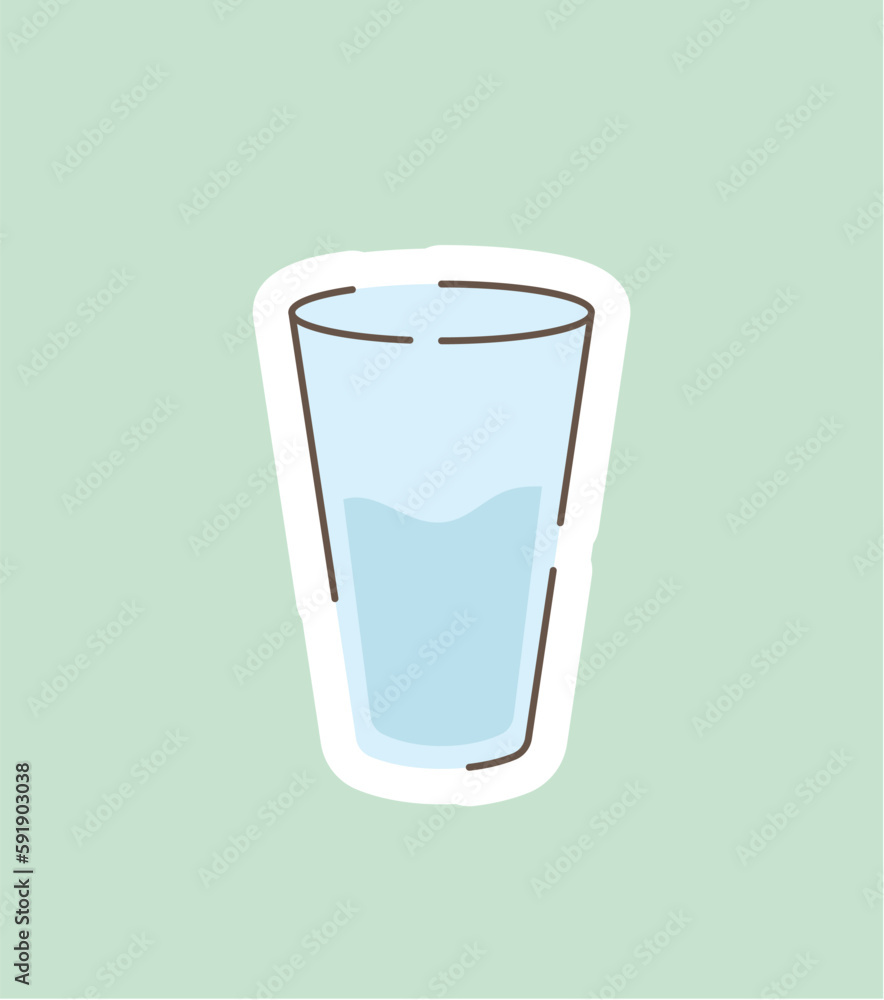 Concept Morning routine glass of water. This flat vector illustration depicts a morning routine concept, featuring a cartoon glass filled with water on a light green background. Vector illustration. Concept Morning routine glass of water. This flat vector illustration depicts a morning routine concept, featuring a cartoon glass filled with water on a light green background. Vector illustration.