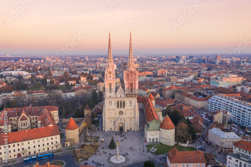 Zagreb Cathedral in Croatia. It is on the Kaptol, is a Roman Catholic institution and the tallest building in Croatia. Sacral building in Gothic style