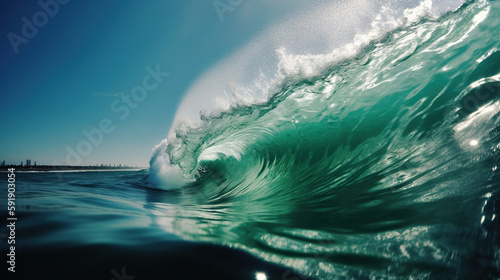 Close up of ocean wave. generative ai