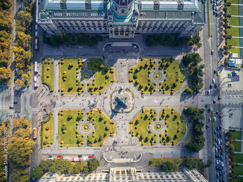 Museum of Natural History and Maria Theresien Platz. Large public square in Vienna, Austria photo