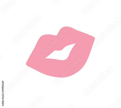 Concept Love moments lips. This illustration depicts a love moment with two cartoon lips about to kiss, rendered in a flat and colorful vector style. Vector illustration.