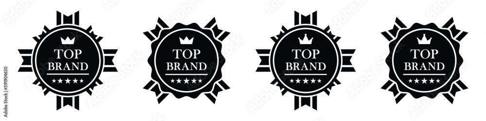 Top brand label icon, vector illustration