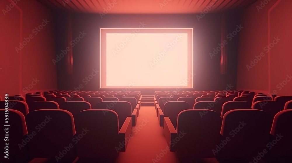 Movie Theatre, Generative AI, Illustration Movie Theatre, Generative AI, Illustration