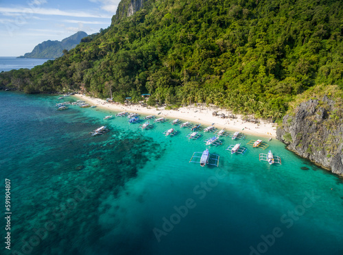 Seven Commandos Beach in El Nido  Palawan  Philippines. Tour A route and Place.