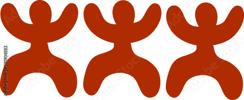 red primitive drawing of man