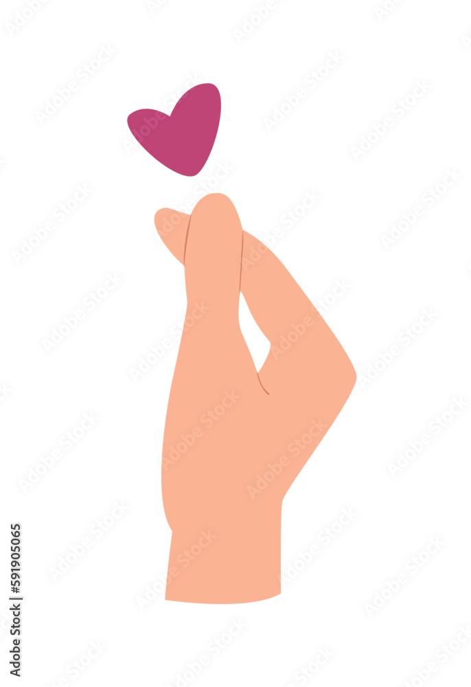 Concept Love moments heart hand sign. This flat vector cartoon design captures the concept of a love moment with a heart hand sign on a white background. Vector illustration. Concept Love moments heart hand sign. This flat vector cartoon design captures the concept of a love moment with a heart hand sign on a white background. Vector illustration.