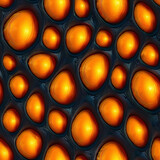 Abstract 3D surface with a orange bubbles, Seamless organic pattern. Endless background.