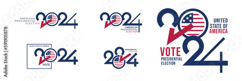 2024 United States of America Presidential Election logo for banner, poster and media post template