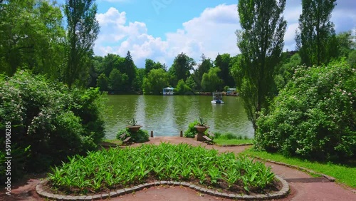 Upper Lake from the Island of Love, Sofiyivsky Park, Uman, Ukraine photo